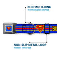 Load image into Gallery viewer, Superman Full Color Blue Seatbelt Buckle Collar - SUPERMAN/Shield Stripe Blue/Yellow/Red