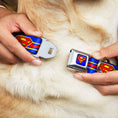 Load image into Gallery viewer, Superman Full Color Blue Seatbelt Buckle Collar - SUPERMAN/Shield Stripe Blue/Yellow/Red