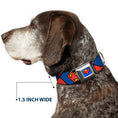 Load image into Gallery viewer, Superman Blue Seatbelt Buckle Collar - Superman Shield CLOSE-UP Blue/Red/Yellow