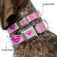 Load image into Gallery viewer, Superman Full Color Pink Seatbelt Buckle Collar - Superman Shield Pink