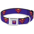 Load image into Gallery viewer, Bizzaro Logo Full Color Blue Seatbelt Buckle Collar - Bizzaro Logo w/Bizzaro Pose