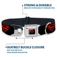 Load image into Gallery viewer, Superboy Shield Black/Red Seatbelt Buckle Collar - Superboy Shield Black/Red