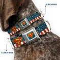 Load image into Gallery viewer, Superman Shield Full Color Americana Blue Seatbelt Buckle Collar - Superman Shield Americana Red/White/Blue/Yellow