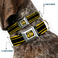 Load image into Gallery viewer, SUPER BEE Logo Full Color Black/Yellow/White Seatbelt Buckle Collar - SUPER BEE Logo/Stripes Black/Yellow/White