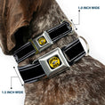 Load image into Gallery viewer, SUPER BEE Logo Full Color Black/Yellow/White Seatbelt Buckle Collar - SUPER BEE Logo/Stripes Black/Gray/Yellow/White