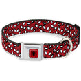 Load image into Gallery viewer, Spider Logo5 Red/Black Seatbelt Buckle Collar - Spider-Man Eyes/Spiders Scattered Reds/Black/White