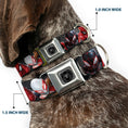 Load image into Gallery viewer, Spider Icon Silver/Black Seatbelt Buckle Collar - 6-Spider Hero Action Poses Grays