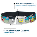 Load image into Gallery viewer, Sponge Bob 3-D Face CLOSE-UP Full Color Seatbelt Buckle Collar - SpongeBob & Patrick Starfish Jellyfishing Scenes