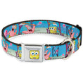 Load image into Gallery viewer, Sponge Bob 3-D Face CLOSE-UP Full Color Seatbelt Buckle Collar - SpongeBob & Patrick Starfish Jellyfishing Scenes