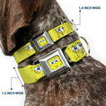 Load image into Gallery viewer, SpongeBob Face CLOSE-UP Full Color Seatbelt Buckle Collar - SpongeBob Expressions Yellow