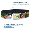 Load image into Gallery viewer, Sponge Bob Face CLOSE-UP Full Color Seatbelt Buckle Collar - SpongeBob & Patrick Starfish Bamboo Frames/Logo