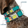 Load image into Gallery viewer, Sponge Bob Face CLOSE-UP Full Color Seatbelt Buckle Collar - Patrick, SpongeBob & Gary NOT NORMAL Aqua
