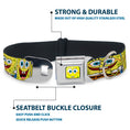 Load image into Gallery viewer, Sponge Bob Face CLOSE-UP Full Color Seatbelt Buckle Collar - SpongeBob Expressions Stripe Blue