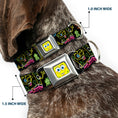Load image into Gallery viewer, SpongeBob Face CLOSE-UP Full Color Seatbelt Buckle Collar - Electric SpongeBob Poses/Elements Black/Multi Color