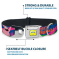 Load image into Gallery viewer, SpongeBob Face CLOSE-UP Full Color Seatbelt Buckle Collar - Nerd SpongeBob & Patrick Starfish Running JUMPIN' JELLYFISH! Multi Color/Red