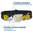 Load image into Gallery viewer, SpongeBob Face CLOSE-UP Full Color Seatbelt Buckle Collar - SpongeBob 4-CLOSE-UP Expressions/Crackle Black/Gray/Yellow