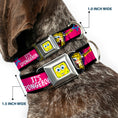 Load image into Gallery viewer, SpongeBob Face CLOSE-UP Full Color Seatbelt Buckle Collar - SpongeBob Pose IT'S SPONGEBOB! Stripe Black/Pink/Blue/White
