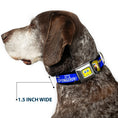 Load image into Gallery viewer, SpongeBob Face CLOSE-UP Full Color Seatbelt Buckle Collar - SpongeBob Pose IT'S SPONGEBOB! Stripe Black/Blue/White