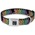Load image into Gallery viewer, Steal Your Face Seatbelt Buckle Collar - Dancing Skeletons Black/Multi Color