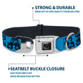 Load image into Gallery viewer, Steal Your Face Seatbelt Buckle Collar - Grateful Dead Text w/Skull & Roses Turquoise