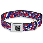 Steal Your Face Seatbelt Buckle Collar - Steal Your Face Stacked Red/White/Blue