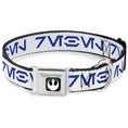 Load image into Gallery viewer, Star Wars Rebel Alliance Insignia Full Color Black/White Seatbelt Buckle Collar - Star Wars Aurebesh REBEL White/Blue