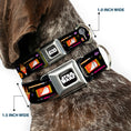 Load image into Gallery viewer, STAR WARS Logo Black/White Seatbelt Buckle Collar - Star Wars Festive Candy Icons Collage Black/Multi Color