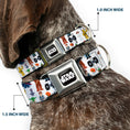 Load image into Gallery viewer, STAR WARS Logo Full Color Black/White Seatbelt Buckle Collar - Star Wars Classic Characters and Icons Collage White