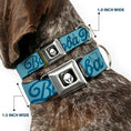 Load image into Gallery viewer, Star Wars Boba Fett Helmet Logo Full Color Black/White Seatbelt Buckle Collar - Star Wars BOBA FETT Script and Logo Blues/Red