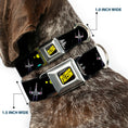 Load image into Gallery viewer, Star Wars MILLINNIUM FALCON Text Full Color Black/Yellow Seatbelt Buckle Collar - Star Wars Death Star Millennium Falcon and X-Wing Fighter in Space Black