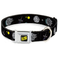 Load image into Gallery viewer, Star Wars MILLINNIUM FALCON Text Full Color Black/Yellow Seatbelt Buckle Collar - Star Wars Death Star Millennium Falcon and X-Wing Fighter in Space Black
