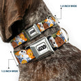 Load image into Gallery viewer, STAR WARS Logo Full Color White/Black Seatbelt Buckle Collar - Star Wars 5-Character Poses Stacked