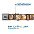 Load image into Gallery viewer, STAR WARS Logo Full Color White/Black Seatbelt Buckle Collar - Star Wars 5-Character Poses Stacked
