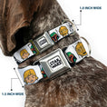 Load image into Gallery viewer, STAR WARS Doodle Logo Full Color White/Black Seatbelt Buckle Collar - Star Wars 6-Character Faces White