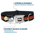 Load image into Gallery viewer, STAR WARS Stripe Logo Full Color Black/Multi Color Seatbelt Buckle Collar - Star Wars Millennium Falcon Stripe Black/Multi Color