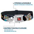 Load image into Gallery viewer, Tom and Jerry Logo Full Color Black Red Seatbelt Buckle Collar - TOM & JERRY Poses Black/Multi Color