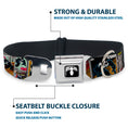 Load image into Gallery viewer, Venom Spider Logo Black/White Seatbelt Buckle Collar - Venom Comic Book Panels