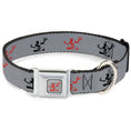 Load image into Gallery viewer, Spirit of Detroit Logo Full Color Silver/Red Seatbelt Buckle Collar - Spirit of Detroit Logo Repeat Silver/Red/Black