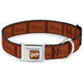 Load image into Gallery viewer, Willy Wonka and the Chocolate Factory WONKA BAR Logo Full Color Brown/Yellow/White Seatbelt Buckle Collar - Willy Wonka and the Chocolate Factory WONKA Chocolate Bar Browns