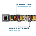 Load image into Gallery viewer, GREMLINS Text Logo Full Color Black/Red Seatbelt Buckle Collar - Gremlins Gizmo Filmstrip Poses Multi Color