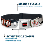 GREMLINS Text Logo Full Color Black/Red Seatbelt Buckle Collar - Gremlins GIZMO Poses/Rules Blocks Red/Greens/Grays/White