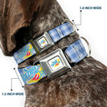 Load image into Gallery viewer, THE WIZARD OF OZ Logo Full Color White Seatbelt Buckle Collar - THE WIZARD OF OZ Logo Gingham Checker Blues