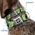 Load image into Gallery viewer, THE WIZARD OF OZ Title Logo Full Color Black/White Seatbelt Buckle Collar - The Wizard of Oz Wicked Witch of the West and Flying Monkeys Greens