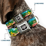 THE WIZARD OF OZ Title Logo Full Color Black/White Seatbelt Buckle Collar - The Wizard of Oz Yellow Brick Road Scenes