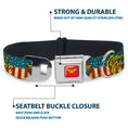 Load image into Gallery viewer, Wonder Woman Logo Full Color Red Seatbelt Buckle Collar - WONDER WOMAN/Logo Americana Red/White/Blue/Yellow
