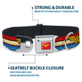Load image into Gallery viewer, Wonder Woman Logo Full Color Red Seatbelt Buckle Collar - Wonder Woman Logo Stripe/Stars Red/Gold/Blue/White