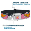 Load image into Gallery viewer, Wonder Woman Logo Pink/Blue/Yellow/Pink Seatbelt Buckle Collar - Wonder Woman Logo Pink/Blue/Yellow/Pink