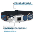 Load image into Gallery viewer, Wonder Woman Logo Black/Silver Seatbelt Buckle Collar - WONDER WOMAN/Bombshell Pose Blue/Red/White