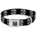 Load image into Gallery viewer, X-Men X Icon Full Color Black/Silvers Seatbelt Buckle Collar - X-Men X Icon Black/Silvers