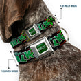Load image into Gallery viewer, MARVEL UNIVERSE SHE-HULK Logo Full Color Greens Seatbelt Buckle Collar - SHE-HULK Comic Book Cover Poses/Rocks